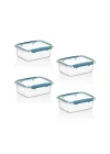 4Lü Set Press - Lock Saklama Kabı 360 ML MAVİ