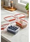 4Lü Set Press - Lock Saklama Kabı 360 ML MAVİ