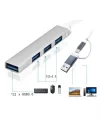 4 Port USB Çoklayıcı ve Type-C Adaptör – 2 in 1 Multi USB 3.0 Hub, MacBook Pro/Air ve Type-C Cihazlar ile Uyumlu, OTG Destekli USB Dönüştürücü