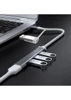 4 Port USB Çoklayıcı ve Type-C Adaptör – 2 in 1 Multi USB 3.0 Hub, MacBook Pro/Air ve Type-C Cihazlar ile Uyumlu, OTG Destekli USB Dönüştürücü
