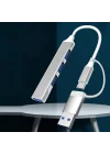 4 Port USB Çoklayıcı ve Type-C Adaptör – 2 in 1 Multi USB 3.0 Hub, MacBook Pro/Air ve Type-C Cihazlar ile Uyumlu, OTG Destekli USB Dönüştürücü