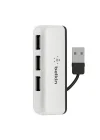 4 USB-A Girişli HUB, USB 2.0, Seyahat Boy, Siyah
