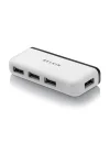 4 USB-A Girişli HUB, USB 2.0, Seyahat Boy, Siyah