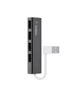 4 USB-A Girişli HUB, USB 2.0, Ultra Slim, Siyah