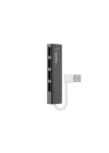 4 USB-A Girişli HUB, USB 2.0, Ultra Slim, Siyah
