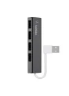 4 USB-A Girişli HUB, USB 2.0, Ultra Slim, Siyah