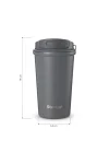 4 Work Flip Open Coffee Mug Çelik Termos 400 Mililitre Grey ST-251