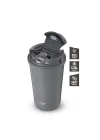 4 Work Flip Open Coffee Mug Çelik Termos 400 Mililitre Grey ST-251