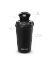 4 Work Flip Open Coffee Mug Çelik Termos 400 ML Black ST-250