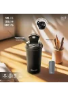 4 Work Flip Open Coffee Mug Çelik Termos 400 ML Black ST-250