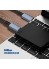 40Gbps 240W 4.0 Thunderbolt Type-C to Type-C Şarj, Data ve 8K 60Hz Görüntü Aktarım Kablosu Tip C 1 Metre ZR852