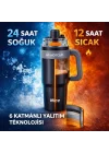 42 Oz 6 Katman Paslanmaz Çelik Termos 1250ML Çift İçim Modlu Pipetli Termos Çift Katman Çelik Termos Mug Siyah