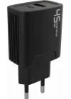 45 watt USB + Type-C PD Hızlı Şarj Başlık Adaptör Fast Turbo Qualcomm 3.0 (Yerli Üretim) (45w Çift Giriş)