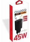 45 watt USB + Type-C PD Hızlı Şarj Başlık Adaptör Fast Turbo Qualcomm 3.0 (Yerli Üretim) (45w Çift Giriş)