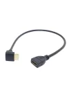 4666 Hdmi Dişi Erkek Uzatma 90 Derece Dirsek Kablosu 0.5 Metre