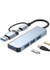 4in1 Çevirici USB 3.0-Usb-C To Usb 3.0-Usb 2.0 Hub