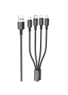 4in1 Usb Kablo Lightning + Micro + Type-c 4ü 1 arada Lightning/Micro-USB/USB-C için Şarj Kablosu 1metre 2A Akım BX72 (2x Lightning+Type-C+Micro Uçlu Kablo)