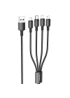 4in1 Usb Kablo Lightning + Micro + Type-c 4ü 1 arada Lightning/Micro-USB/USB-C için Şarj Kablosu 1metre 2A Akım BX72 (2x Lightning+Type-C+Micro Uçlu Kablo)