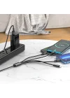 4in1 Usb Kablo Lightning + Micro + Type-c 4ü 1 arada Lightning/Micro-USB/USB-C için Şarj Kablosu 1metre 2A Akım BX72 (2x Lightning+Type-C+Micro Uçlu Kablo)
