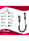 4’ü 1 Arada 65W Yaylı Hızlı Şarj Kablosu Type-C & Lightning PD Destekli, Dolaşmaz Spiral Tasarım, 1.5m Uzayabilir, Araç & Ev Uyumlu Şarj ve Veri Kablosu (Siyah)