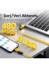 4’ü 1 Arada 65W Yaylı Hızlı Şarj Kablosu Type-C & Lightning PD Destekli, Dolaşmaz Spiral Tasarım, 1.5m Uzayabilir, Araç & Ev Uyumlu Şarj ve Veri Kablosu (Siyah)