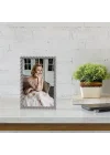4x6 Fırçalanmış Nikel Metal Resim Çerçevesi Halat Tasarımlı