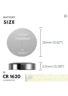 5 adet 1620 (CR1620,DL1620) 3V düğme pil