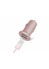 5513 2 Mini Girişli Usb Araç Şarj Cihazı, Pembe