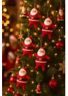 5cm 6 Adet Mini Yılbaşı Ağacı Süsü Noel Baba ağacı süsü (6 adet/paket)