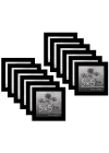 5x5 Picture Frame with Polished Plexiglass - Set of 12 - Signature Collection - Picture Frames with Engineered Wood - Square Frame for Tabletop and Wall Display - Black