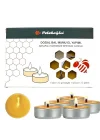 (6 Adet) Tealight Mum Doğal Petek Balmumu mum Standart Boy