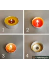 (6 Adet) Tealight Mum Doğal Petek Balmumu mum Standart Boy
