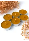 (6 Adet) Tealight Mum Doğal Petek Balmumu mum Standart Boy