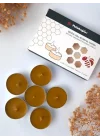 (6 Adet) Tealight Mum Doğal Petek Balmumu mum Standart Boy