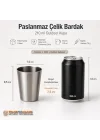 6lı Paslanmaz Çelik Bardak Seti 210 ml, Kırılmaz Hafif Kamp & Piknik Bardağı, Outdoor Çelik Kupa 721504