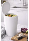 6 LT Banyo Mutfak Tezgah Üstü Çöp kovası - Beyaz