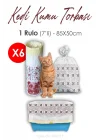 6 Rulo Kedi Kumu Torbası, 85x50cm Boyutunda, 7 li 6 Rulo