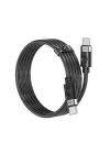 60W 3A PD Type-C to Type-C Hızlı Şarj ve Data Kablosu Siyah 1 Metre