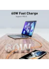 60W Apple İphone Uyumlu Type-C to Type-C Örgülü Hızlı Data ve Şarj Kablosu ve Sim İğnesi Turuncu