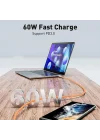 60W Apple İphone Uyumlu Type-C to Type-C Örgülü Hızlı Data ve Şarj Kablosu ve Sim İğnesi Turuncu