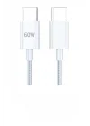 60W Type-C to Type-C Hızlı Şarj ve Data Kablosu 1m Beyaz AZ-B06aB