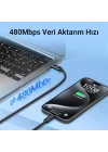 60W Type-C to Type-C RGB Aydınlatmalı Örgülü Şarj ve Data Kablosu 2 Metre