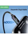 60W Type-C to Type-C RGB Aydınlatmalı Örgülü Şarj ve Data Kablosu 2 Metre