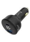 65W Led Ekranlı Type-C + USB-A Araç Şarj Aleti iPhone & Android & Notebook Araç içi Şarj Cihazı