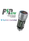 67W TURBO Araç Şarj Başlığı – USB + PD Girişli