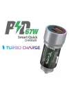67W TURBO Araç Şarj Başlığı – USB + PD Girişli