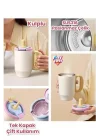 680 ML Tek Kapak Çift Kullanım Pipetli Rahat İçim Kulplu Paslanmaz Çelik Termos Mug FFVGN1113-680ML Pembe