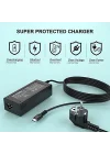 65W USB C Tipi Dizüstü Şarj Cihazı, Mac Book Pro/Lenovo ThinkPad/Samsung/ASUS/Dell/Chromebook/Yoga/ACE/Huawei ve diğer tüm USB Tip C Cihazları için Evrensel Adaptör Güç Kaynağı（45W için de geçerlidir）