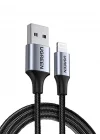 Mfi Lisanslı USB-A & Lightning Örgülü Data ve Şarj Kablosu, 2 Metre, Siyah, ‎60158