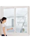 Pencere Sinekliği 130x150 cm ±5 cm | Çift Kanatlı Tül Sineklik | Kendinden Yapışkanlı Bantlı | Sinek, Sivrisinek ve Böceklere Karşı Koruma | Kolay Montaj